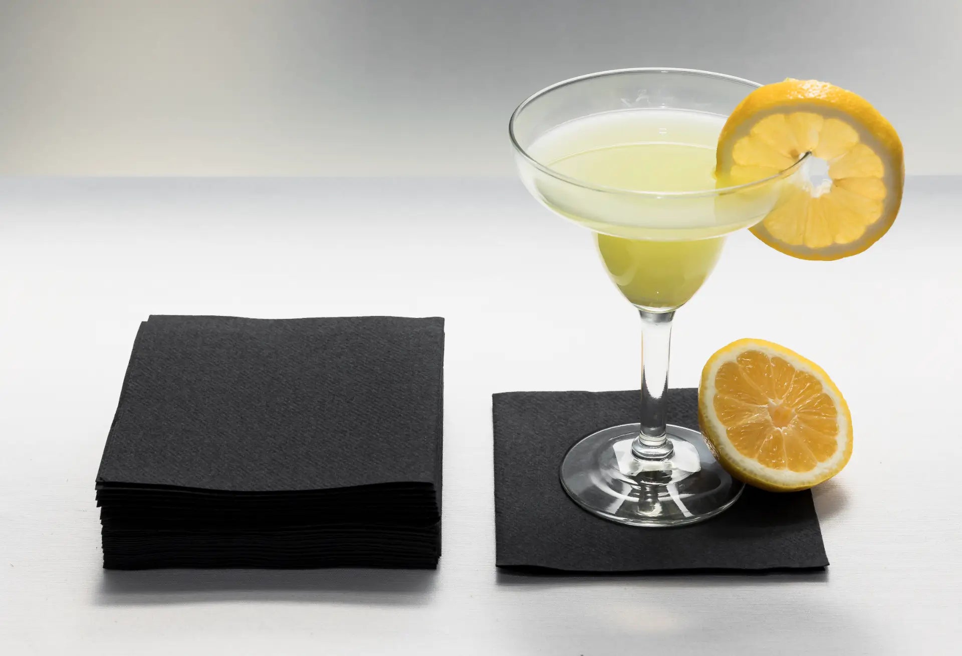 10"x10" 4-Fold Black Airlaid Beverage Napkin 1000ct SKU 42100