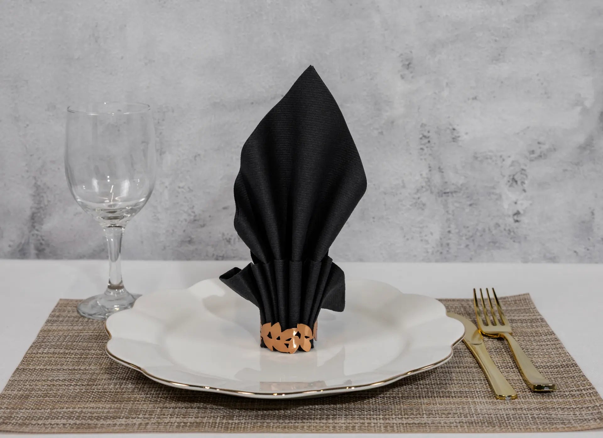 16"x16" Black Airlaid Flat Pack Napkin 500ct SKU 42001