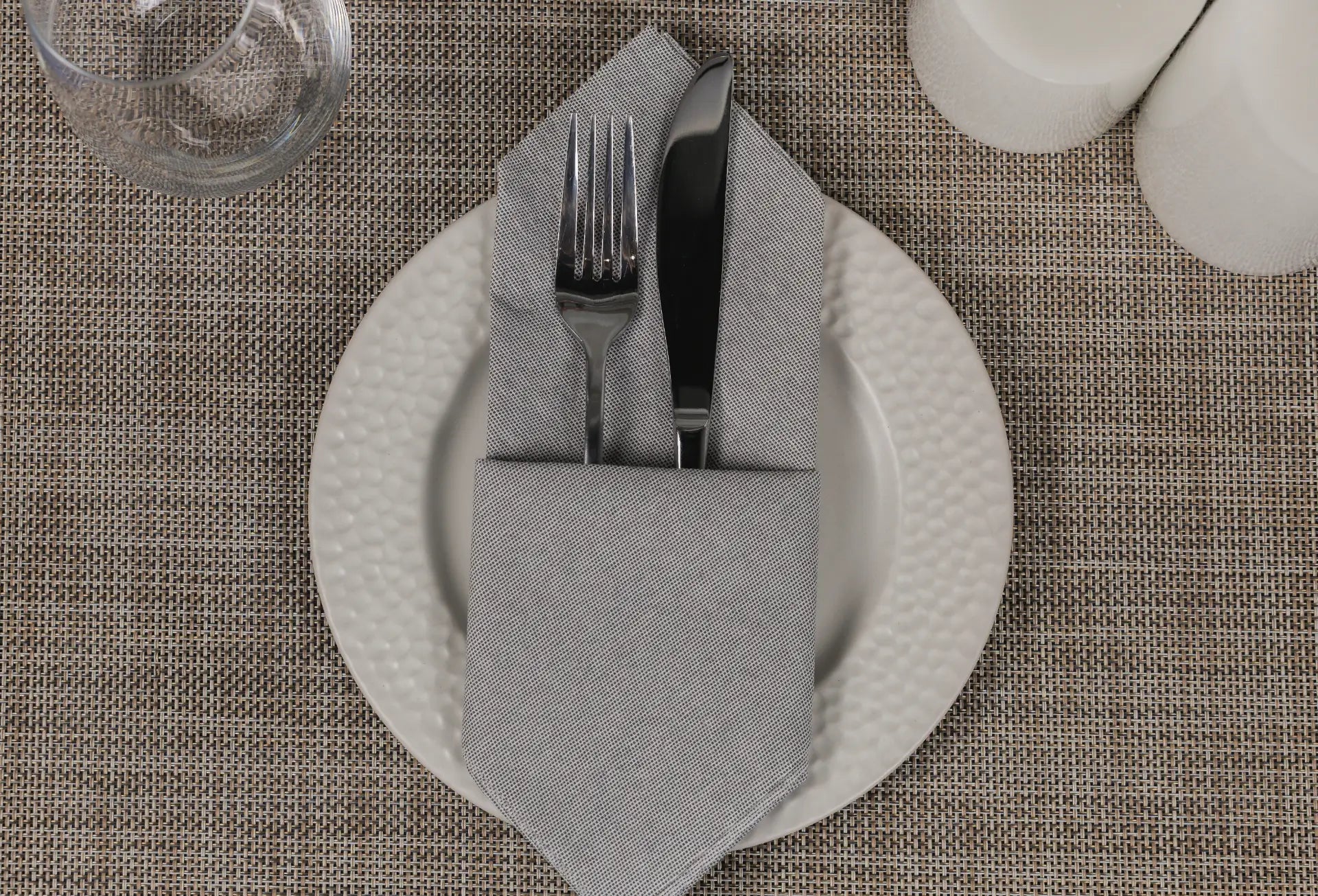 16"x16" Black Tweed DRC Flat Pack Napkin 500ct SKU 51006