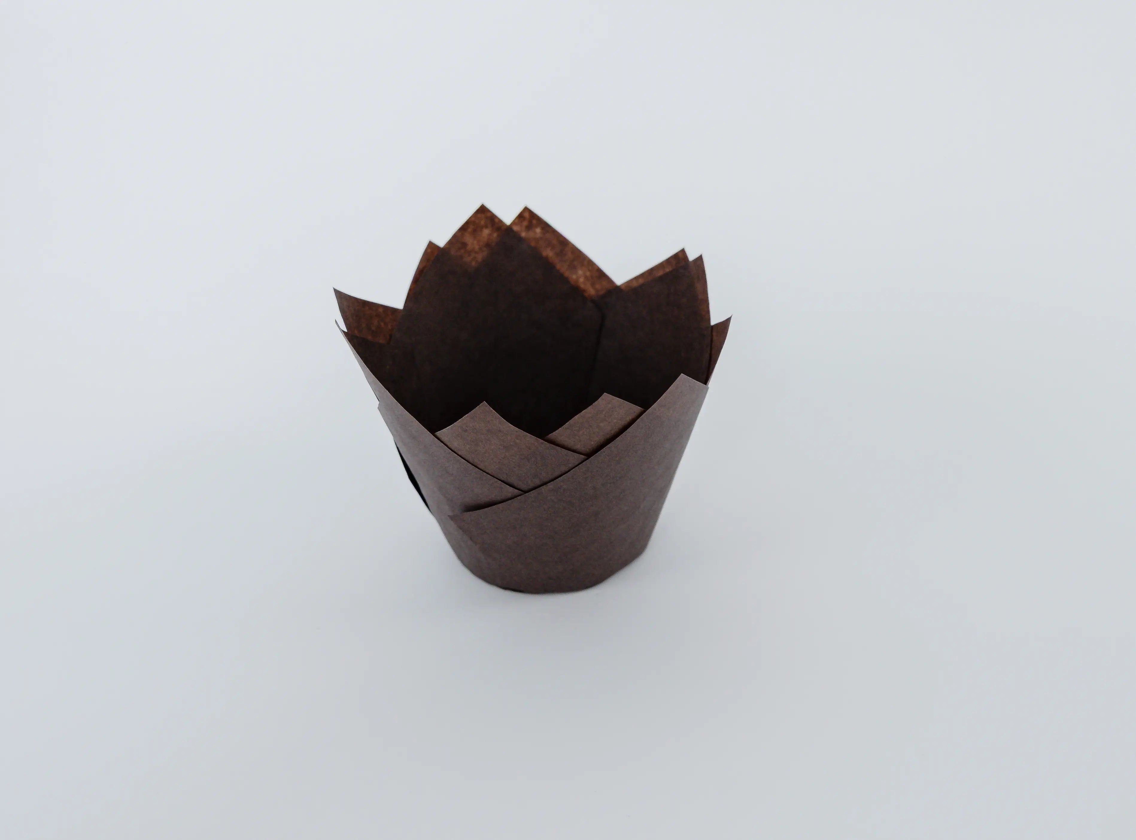 2"x2.5" Brown Small Tulip Cup Compostable, PFAS Free, Greaseproof Paper 1200ct SKU 80020