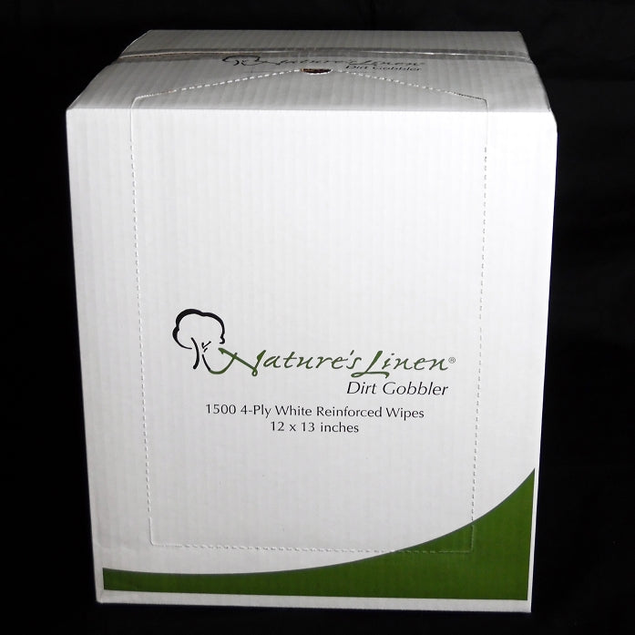 12"x13" White 4-ply Scrim DG1500 Flat Pack (Dirt Gobbler) 1500ct SKU 34001
