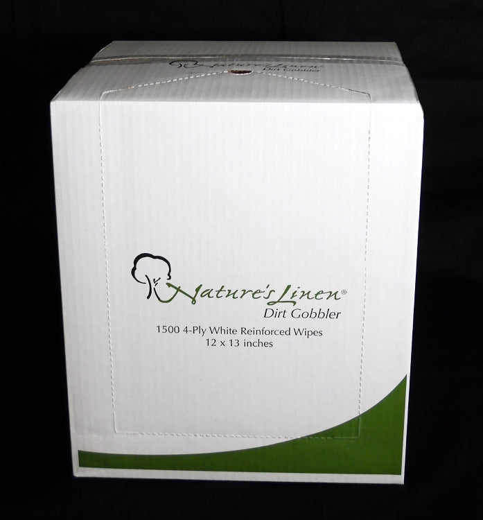 12"x13" White 4-ply Scrim DG1500 Flat Pack (Dirt Gobbler) 1500ct SKU 34001