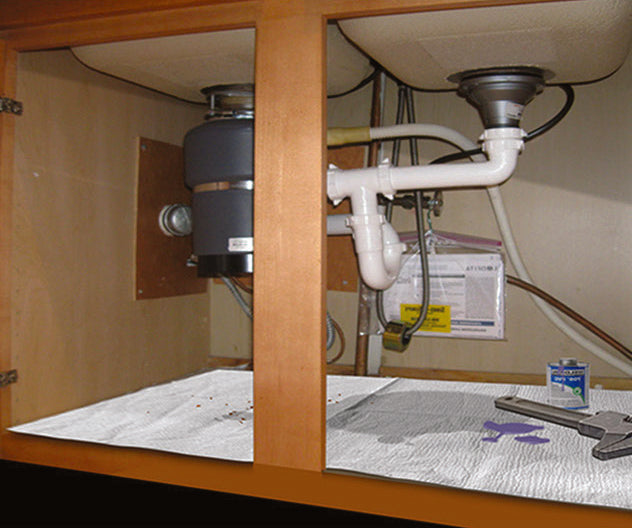 Nature's Linen The Drop Sheet 24" x 36" 4 Ply White Scrim with Poly Backing - 50ct SKU 35003